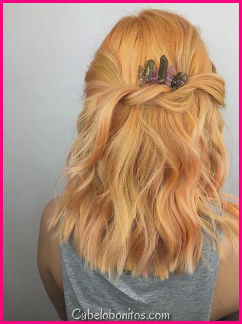 26 ideias bonitas da cor do cabelo do pêssego: Como tingir seu pêssego do cabelo
