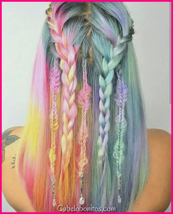 Pastel e oculto Rainbow cabelo cor idéias