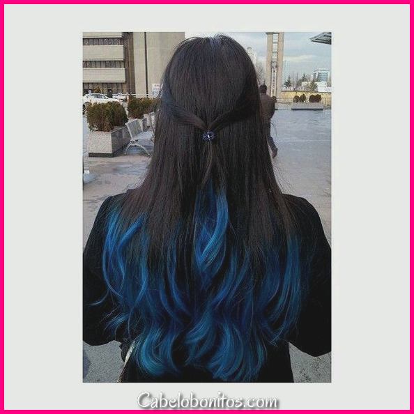87 grandes idéias de cabelo preto azul para você