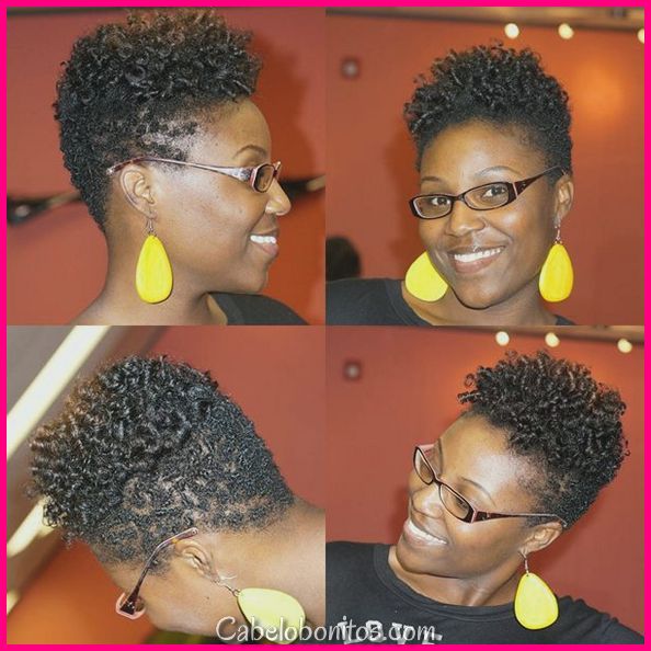 Penteados naturais curtos para as mulheres negras