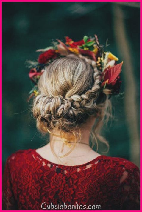 30 elegantes e graciosos penteados de himeneu com flores