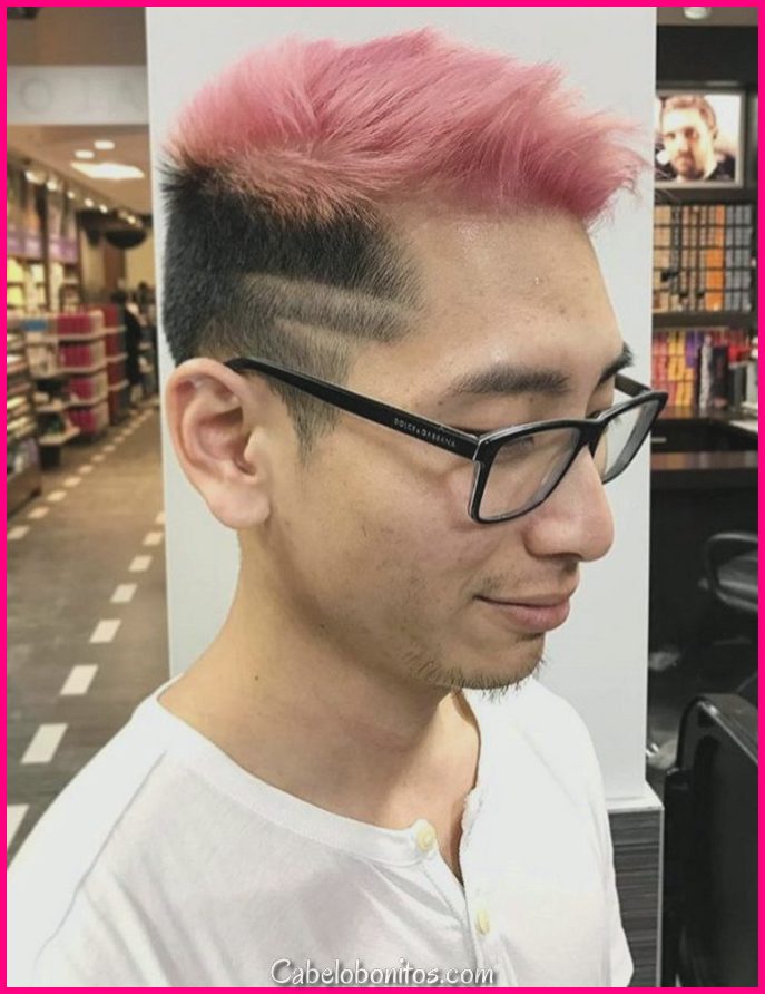 cabelo rosa pastel masculino