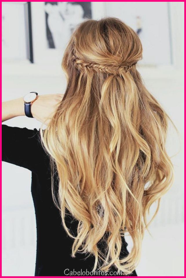 Penteados de sarau de enlace simples para cabelos longos, você pode fazer você mesmo 2018