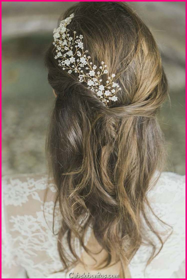 Acessório do cabelo do himeneu: 35 modelos de jóias de cabelo nupcial
