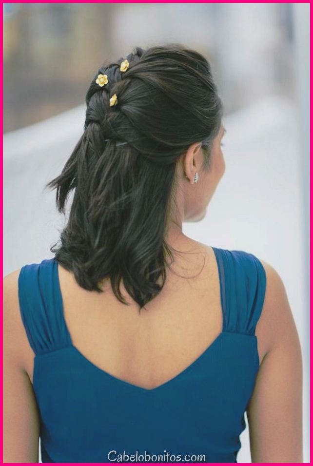 Penteados de sarau simples para cabelos longos em lar para iniciantes 2018