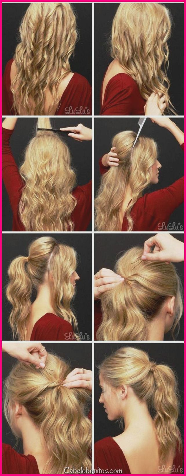 Penteados de sarau simples para longos cabelos tutoriais passo a passo 2018