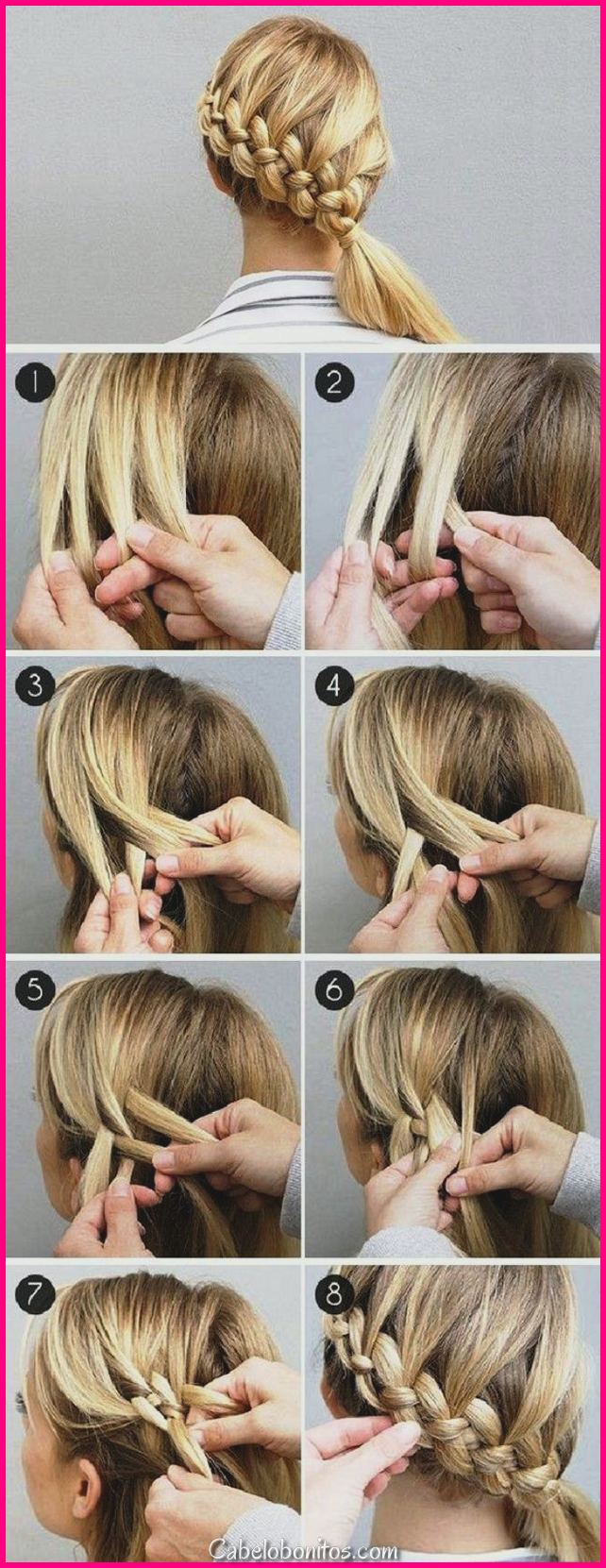 Penteados de sarau simples para longos cabelos tutoriais passo a passo 2018