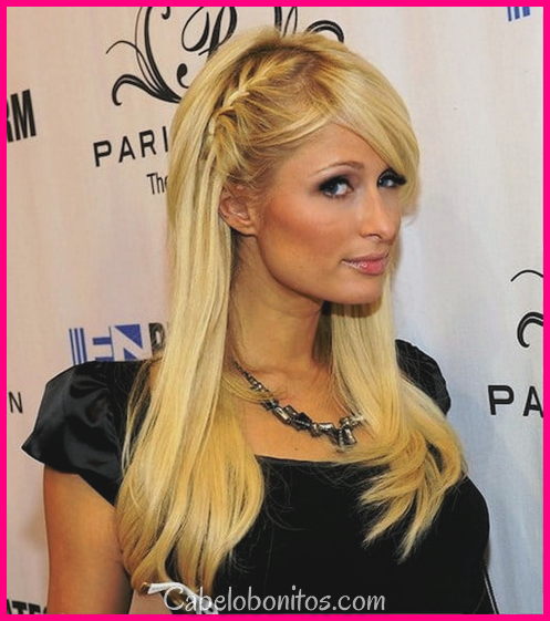 Penteados de Paris Hilton - Updos, ondulado, cachos, tranças e cortes de cabelo curtos