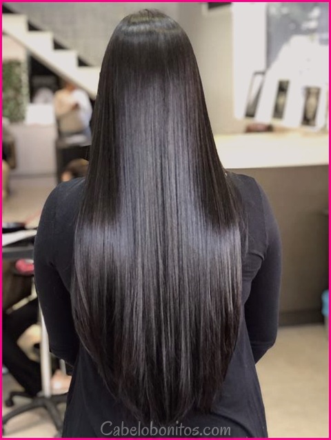 Penteados elegantes para cabelo preto comprido